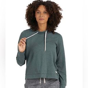 Vuori Essential Hoodie - Kelp Heather Green, Large